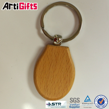 Promotion laser engraved logo wooden name keychain